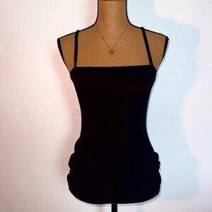 Black strappy bodycon dress with adjustable straps